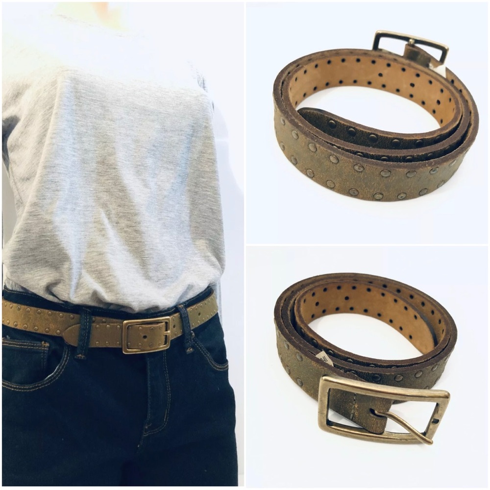 Banana Republic Distress Studded Leather Belt